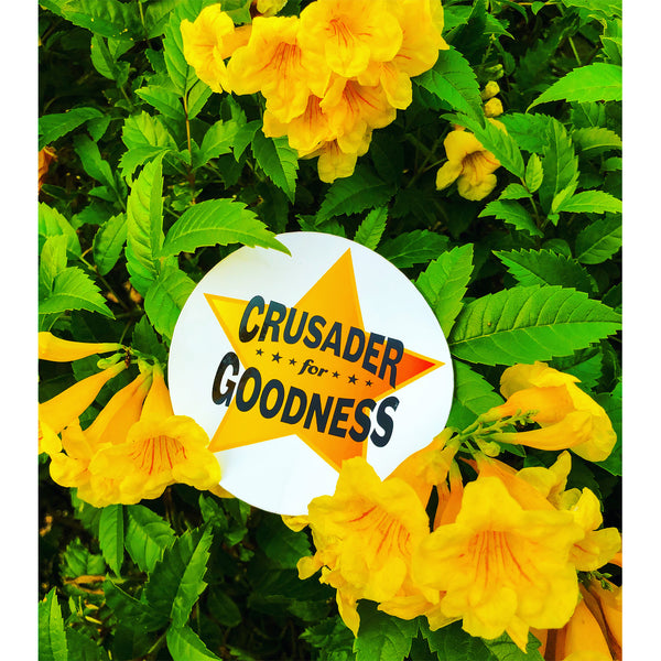 Crusader for Goodness Sticker